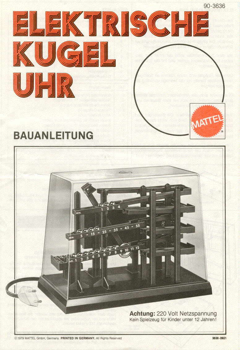 Kugeluhr Bauanleitung Seite 1