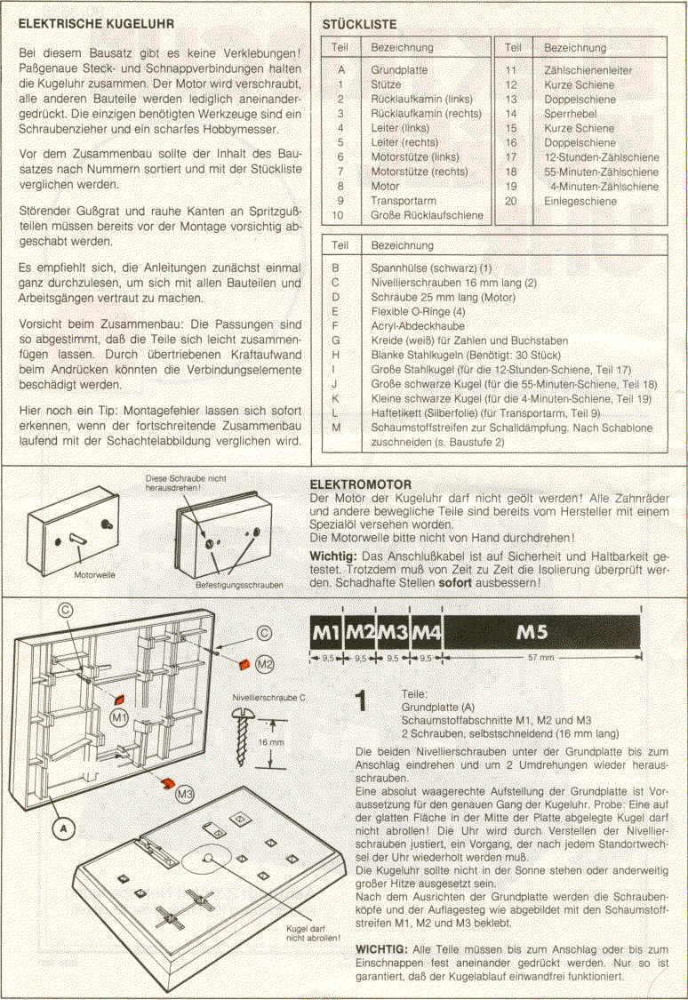 Kugeluhr Bauanleitung Seite 2